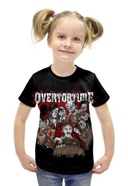Заказать детскую футболку в Москве. Футболка с полной запечаткой для девочек Overtorture от Leichenwagen - готовые дизайны и нанесение принтов.