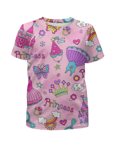 Заказать детскую футболку в Москве. Футболка с полной запечаткой для девочек Принцесса от Ирина - готовые дизайны и нанесение принтов.