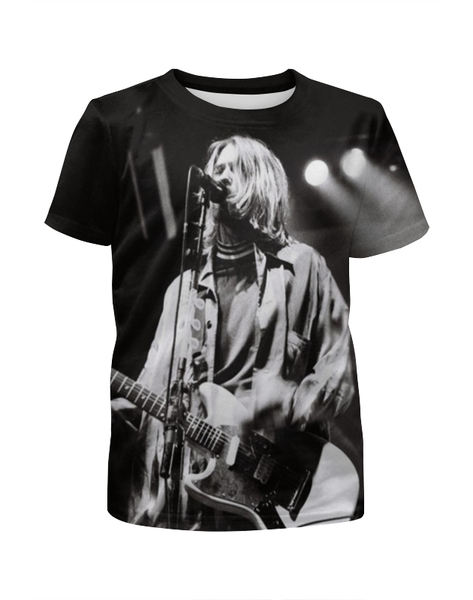 Заказать детскую футболку в Москве. Футболка с полной запечаткой для девочек kurt cobain guitar full print от rancid - готовые дизайны и нанесение принтов.