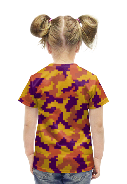 Заказать детскую футболку в Москве. Футболка с полной запечаткой для девочек Камуфляж нано от THE_NISE  - готовые дизайны и нанесение принтов.