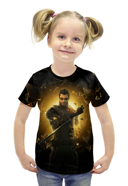 Заказать детскую футболку в Москве. Футболка с полной запечаткой для девочек Deus Ex от galaxy secret - готовые дизайны и нанесение принтов.