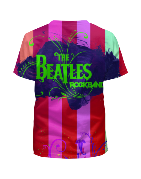 Заказать детскую футболку в Москве. Футболка с полной запечаткой для девочек The Beatles от aleks_say - готовые дизайны и нанесение принтов.