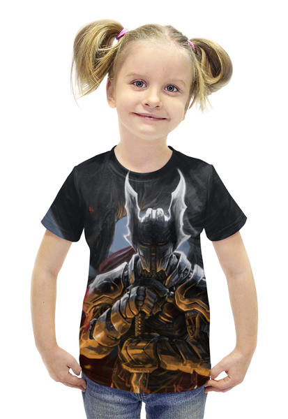 Заказать детскую футболку в Москве. Футболка с полной запечаткой для девочек Рыцарь с драконом от galaxy secret - готовые дизайны и нанесение принтов.