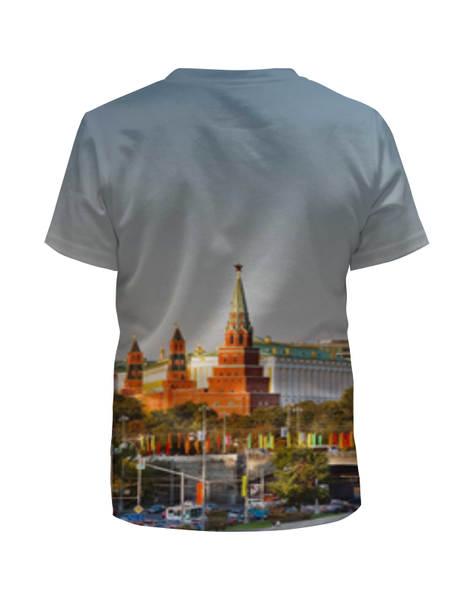 Заказать детскую футболку в Москве. Футболка с полной запечаткой для девочек Moscow от Fil6 - готовые дизайны и нанесение принтов.