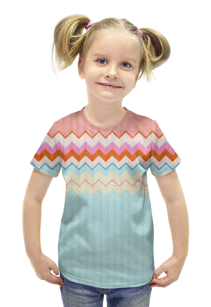 Заказать детскую футболку в Москве. Футболка с полной запечаткой для девочек СВИТЕР от CoolDesign - готовые дизайны и нанесение принтов.