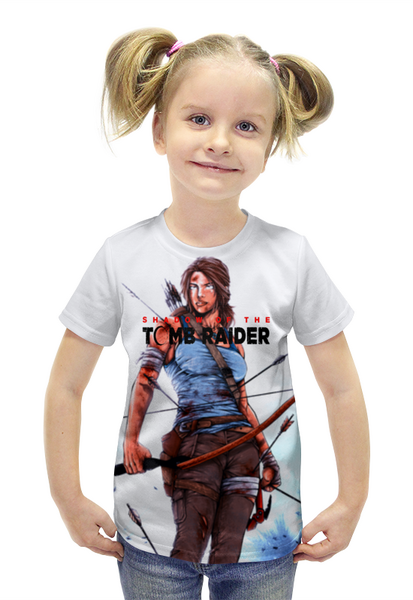 Заказать детскую футболку в Москве. Футболка с полной запечаткой для девочек Tomb Raider от THE_NISE  - готовые дизайны и нанесение принтов.