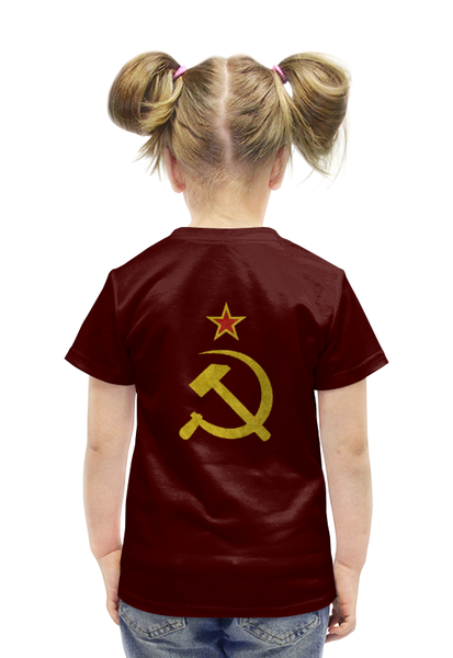 Заказать детскую футболку в Москве. Футболка с полной запечаткой для девочек Сталин - Я вернусь от Leichenwagen - готовые дизайны и нанесение принтов.