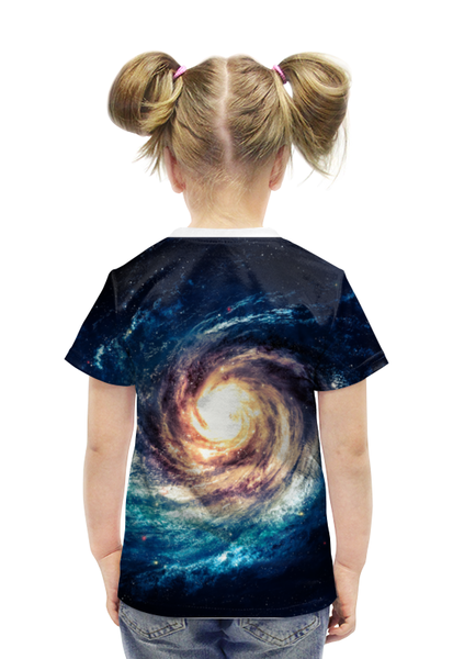 Заказать детскую футболку в Москве. Футболка с полной запечаткой для девочек галактика от kenny - готовые дизайны и нанесение принтов.