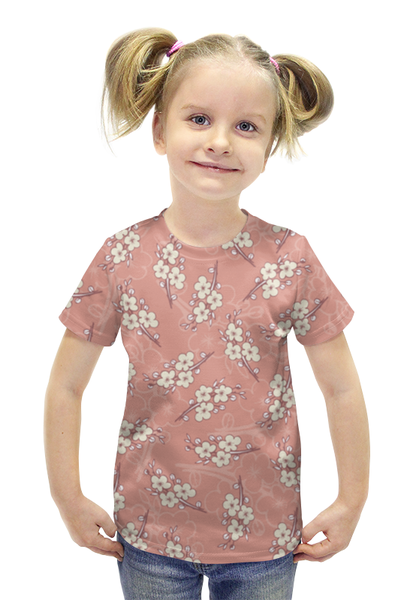 Заказать детскую футболку в Москве. Футболка с полной запечаткой для девочек Цветочный принт от valezar - готовые дизайны и нанесение принтов.