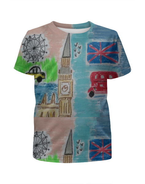 Заказать детскую футболку в Москве. Футболка с полной запечаткой для девочек Лондон от mrs-snit@yandex.ru - готовые дизайны и нанесение принтов.