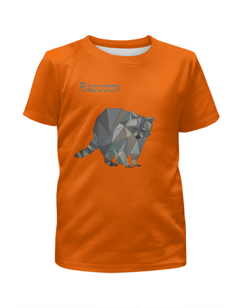 Заказать детскую футболку в Москве. Футболка с полной запечаткой для девочек Raccoon от Анастасия Берлюк - готовые дизайны и нанесение принтов.
