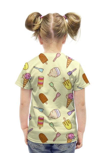 Заказать детскую футболку в Москве. Футболка с полной запечаткой для девочек Мороженки от megashmot - готовые дизайны и нанесение принтов.
