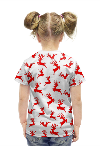 Заказать детскую футболку в Москве. Футболка с полной запечаткой для девочек Олени от icase - готовые дизайны и нанесение принтов.