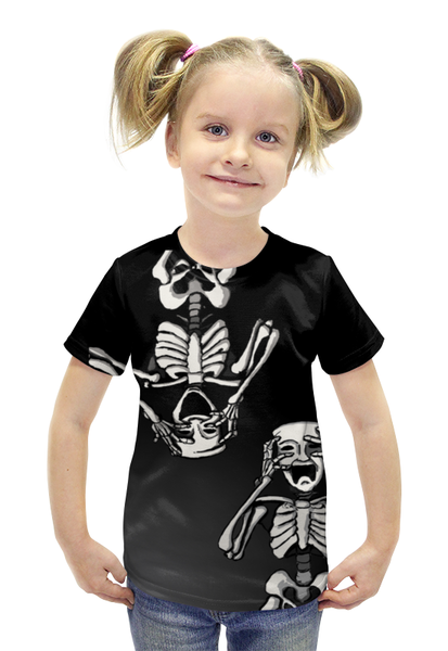 Заказать детскую футболку в Москве. Футболка с полной запечаткой для девочек Маски от queen  - готовые дизайны и нанесение принтов.