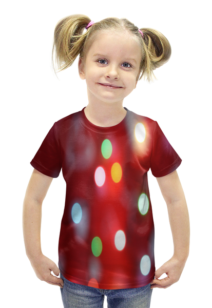Заказать детскую футболку в Москве. Футболка с полной запечаткой для девочек Блестящие круги от THE_NISE  - готовые дизайны и нанесение принтов.