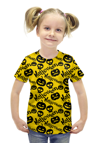Заказать детскую футболку в Москве. Футболка с полной запечаткой для девочек Halloween от denis01001 - готовые дизайны и нанесение принтов.