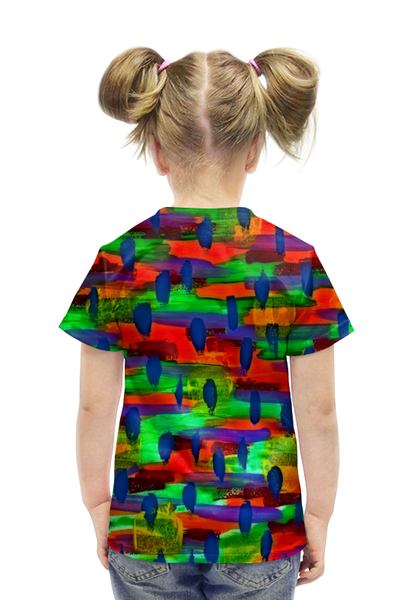 Заказать детскую футболку в Москве. Футболка с полной запечаткой для девочек Рисунок красками от THE_NISE  - готовые дизайны и нанесение принтов.