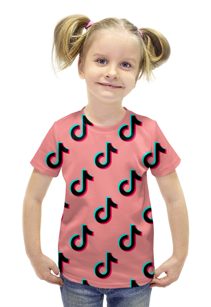 Заказать детскую футболку в Москве. Футболка с полной запечаткой для девочек Тик Ток  от MariYang  - готовые дизайны и нанесение принтов.
