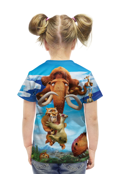Заказать детскую футболку в Москве. Футболка с полной запечаткой для девочек Ледниковый период от skynatural - готовые дизайны и нанесение принтов.