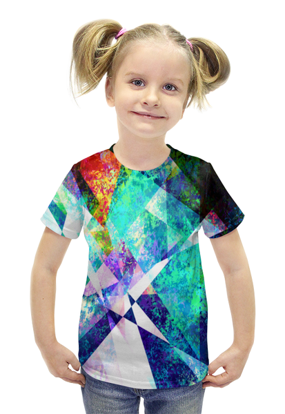 Заказать детскую футболку в Москве. Футболка с полной запечаткой для девочек стекла от THE_NISE  - готовые дизайны и нанесение принтов.