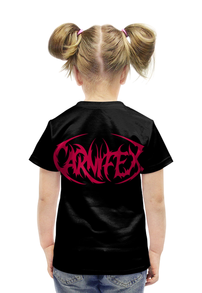 Заказать детскую футболку в Москве. Футболка с полной запечаткой для девочек Carnifex band от Leichenwagen - готовые дизайны и нанесение принтов.