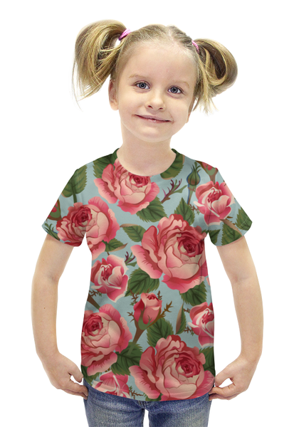 Заказать детскую футболку в Москве. Футболка с полной запечаткой для девочек Розалия от Ирина - готовые дизайны и нанесение принтов.