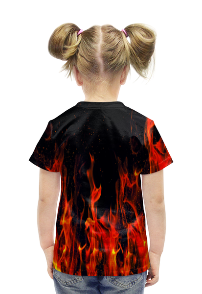 Заказать детскую футболку в Москве. Футболка с полной запечаткой для девочек Пламя от THE_NISE  - готовые дизайны и нанесение принтов.