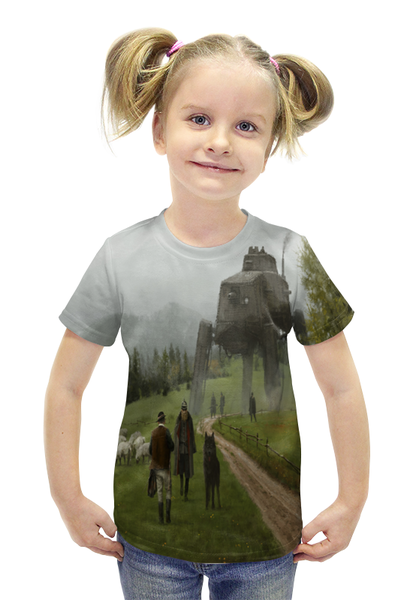 Заказать детскую футболку в Москве. Футболка с полной запечаткой для девочек Iron Harvest от acidhouses - готовые дизайны и нанесение принтов.