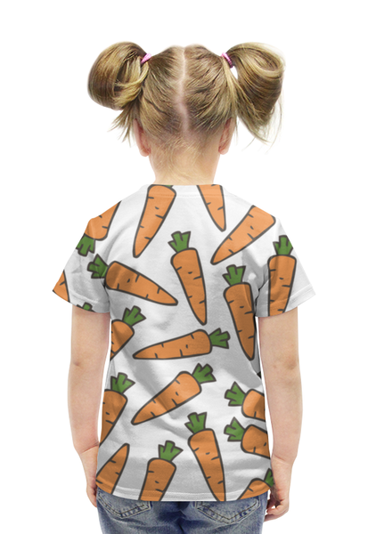 Заказать детскую футболку в Москве. Футболка с полной запечаткой для девочек Морковки от skynatural - готовые дизайны и нанесение принтов.