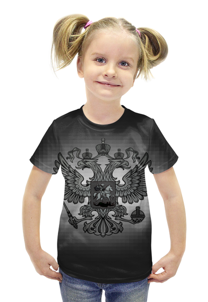 Заказать детскую футболку в Москве. Футболка с полной запечаткой для девочек Россия от multikot - готовые дизайны и нанесение принтов.