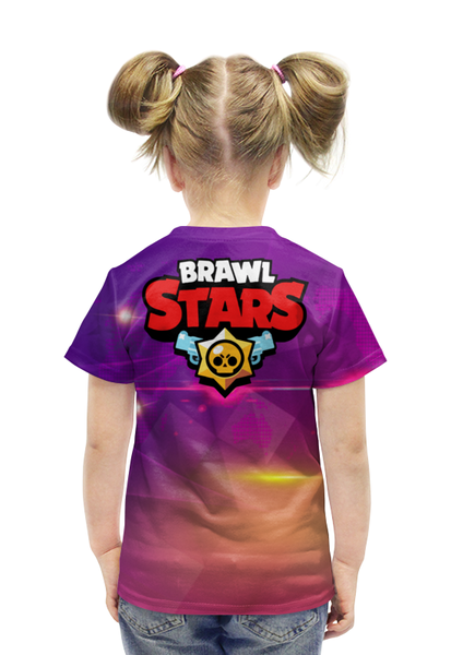Заказать детскую футболку в Москве. Футболка с полной запечаткой для девочек Brawl Stars       от T-shirt print  - готовые дизайны и нанесение принтов.
