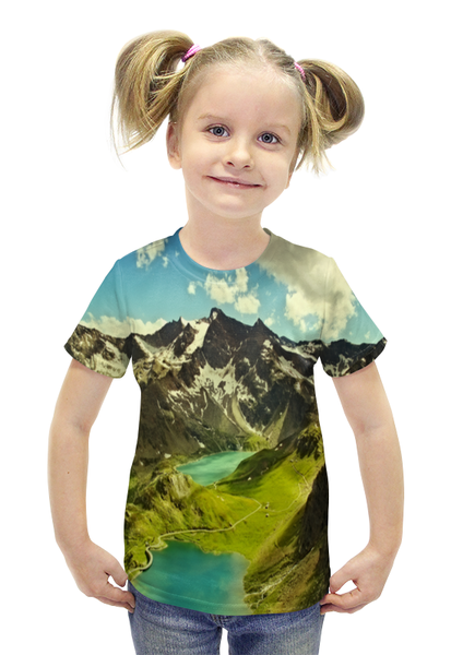 Заказать детскую футболку в Москве. Футболка с полной запечаткой для девочек Италия от THE_NISE  - готовые дизайны и нанесение принтов.