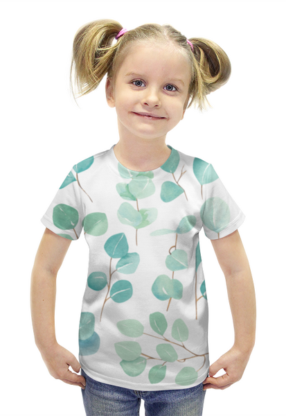 Заказать детскую футболку в Москве. Футболка с полной запечаткой для девочек ЭВКАЛИПТ от cooldesign  - готовые дизайны и нанесение принтов.