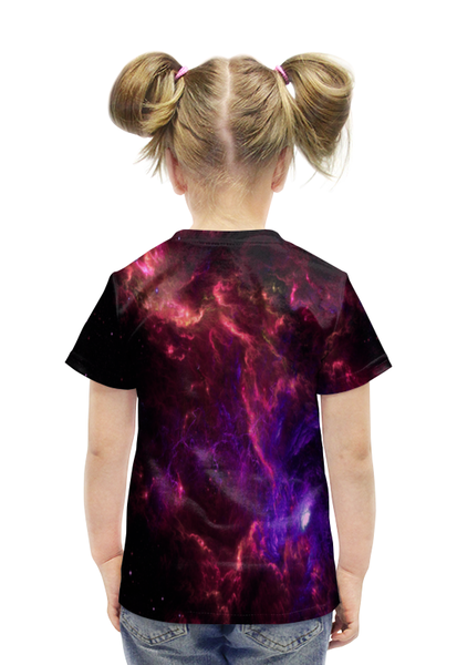 Заказать детскую футболку в Москве. Футболка с полной запечаткой для девочек Космический от THE_NISE  - готовые дизайны и нанесение принтов.