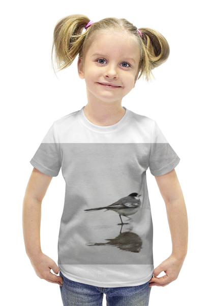 Заказать детскую футболку в Москве. Футболка с полной запечаткой для девочек Птичка от delta.nikolskaya@mail.ru - готовые дизайны и нанесение принтов.