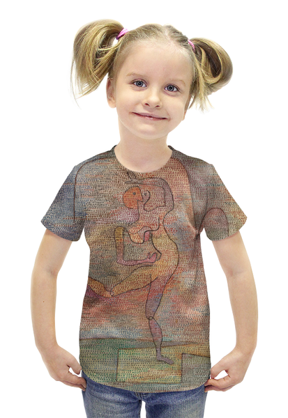 Заказать детскую футболку в Москве. Футболка с полной запечаткой для девочек Танцовщица (Пауль Клее) от trend - готовые дизайны и нанесение принтов.
