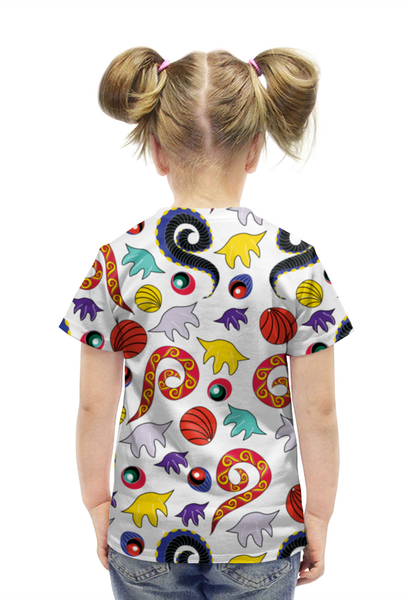 Заказать детскую футболку в Москве. Футболка с полной запечаткой для девочек на морской глубине от ELENA ZHARINOVA - готовые дизайны и нанесение принтов.
