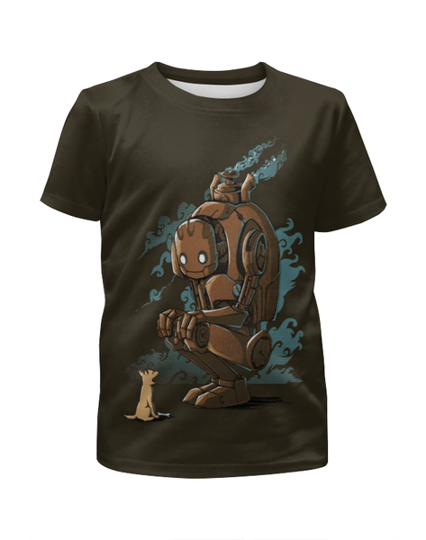 Заказать детскую футболку в Москве. Футболка с полной запечаткой для девочек Steampunk Robot от letnikov.ilya@gmail.com - готовые дизайны и нанесение принтов.