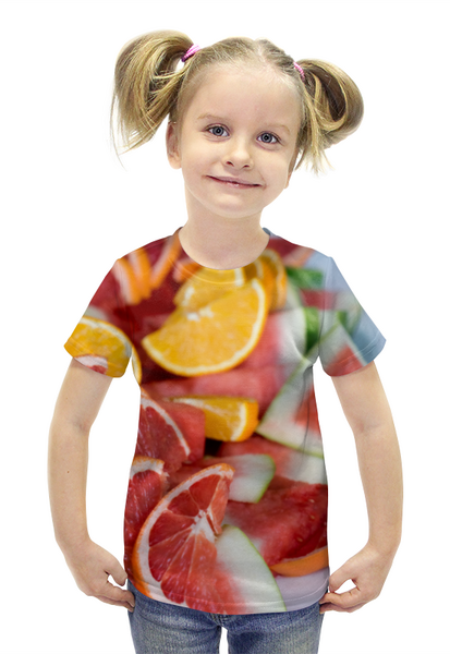 Заказать детскую футболку в Москве. Футболка с полной запечаткой для девочек Лето! от FireFoxa - готовые дизайны и нанесение принтов.