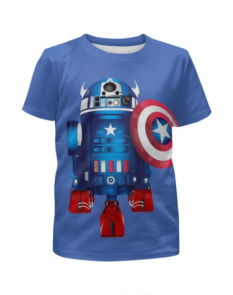 Заказать детскую футболку в Москве. Футболка с полной запечаткой для девочек Captain America  от ПРИНТЫ ПЕЧАТЬ  - готовые дизайны и нанесение принтов.