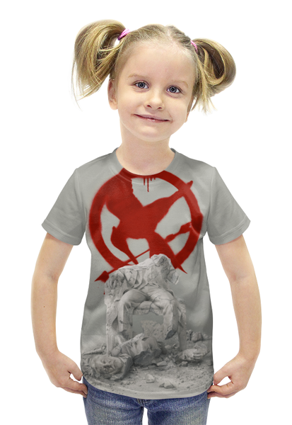Заказать детскую футболку в Москве. Футболка с полной запечаткой для девочек Голодные игры от skynatural - готовые дизайны и нанесение принтов.