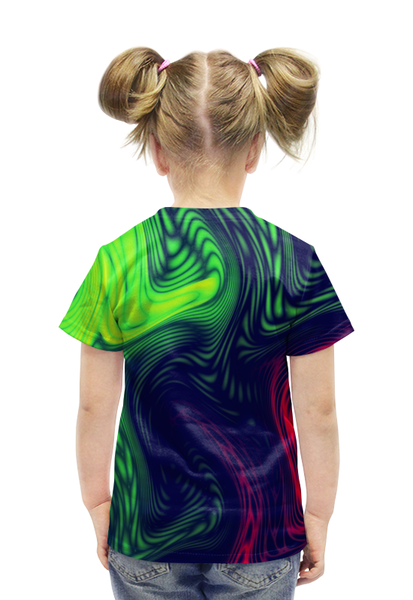 Заказать детскую футболку в Москве. Футболка с полной запечаткой для девочек Радужные краски от THE_NISE  - готовые дизайны и нанесение принтов.