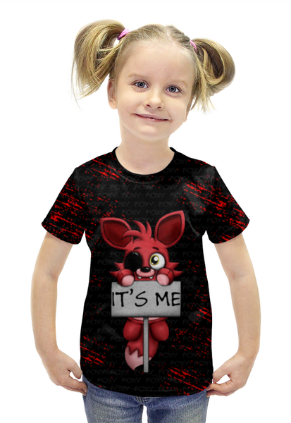Заказать детскую футболку в Москве. Футболка с полной запечаткой для девочек Five Nights at Freddy's - Foxy от weeert - готовые дизайны и нанесение принтов.