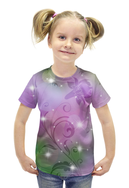 Заказать детскую футболку в Москве. Футболка с полной запечаткой для девочек Лилия от Ирина - готовые дизайны и нанесение принтов.