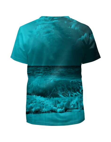 Заказать детскую футболку в Москве. Футболка с полной запечаткой для девочек Морские волны от THE_NISE  - готовые дизайны и нанесение принтов.