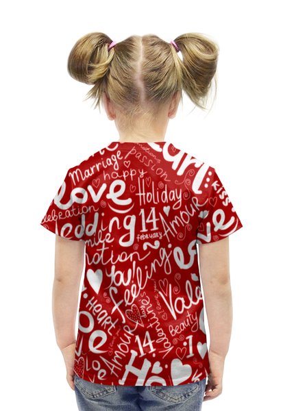 Заказать детскую футболку в Москве. Футболка с полной запечаткой для девочек 14 February от THE_NISE  - готовые дизайны и нанесение принтов.