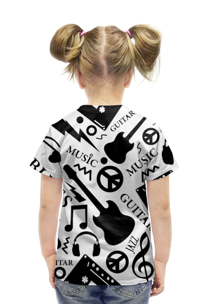 Заказать детскую футболку в Москве. Футболка с полной запечаткой для девочек Музыка от Елена Гришина - готовые дизайны и нанесение принтов.