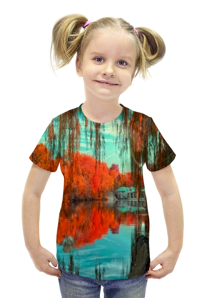Заказать детскую футболку в Москве. Футболка с полной запечаткой для девочек Национальный парк от THE_NISE  - готовые дизайны и нанесение принтов.