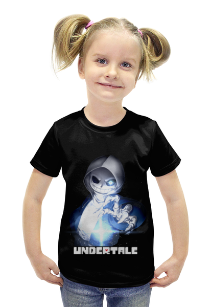 Заказать детскую футболку в Москве. Футболка с полной запечаткой для девочек Undertale от weeert - готовые дизайны и нанесение принтов.