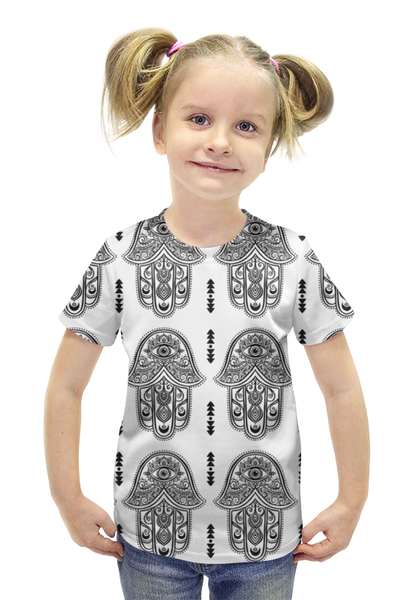 Заказать детскую футболку в Москве. Футболка с полной запечаткой для девочек Хамса от THE_NISE  - готовые дизайны и нанесение принтов.